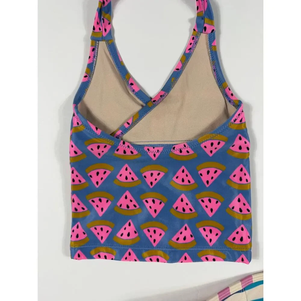 Tea Collection Tankini Swimsuit Bundle Watermelon Butterfly Print Size 3 4